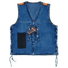 Vance-VB939BL-Mens-Blue-V-Neck-Denim-Vest-for-Motorcycle-Riders-front-view