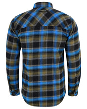 Ghost Throttle Plaid River Men's Long Sleeve Plaid Button Down Casual Flannel Shirt, Corduroy Cuffs