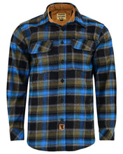 Ghost Throttle Plaid River Men's Long Sleeve Plaid Button Down Casual Flannel Shirt, Corduroy Cuffs