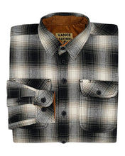 Ghost Throttle Men's Timberwolf Long Sleeve Plaid Button Down Casual Flannel Shirt, Corduroy Cuffs