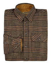 Ghost Throttle Sequoia Men's Long Sleeve Plaid Button Down Casual Flannel Shirt, Corduroy Cuffs