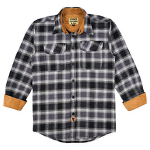 Ghost Throttle Castlerock Men's Long Sleeve Plaid Button Down Casual Flannel Shirt, Corduroy Cuffs