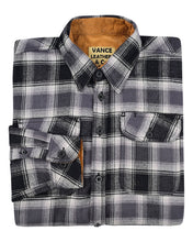 Ghost Throttle Castlerock Men's Long Sleeve Plaid Button Down Casual Flannel Shirt, Corduroy Cuffs
