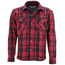 Men’s Armored Motorcycle Flannel Shirt, Armor Reinforced with Kevlar by DuPont