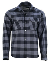 Ghost Throttle Grey Men's Long Sleeve Plaid Snap Down Casual Flannel Shirt