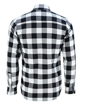 Ghost Throttle White & Black Men's Long Sleeve Plaid Snap Down Casual Flannel Shirt