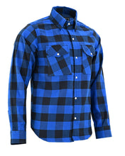 Ghost Throttle Blue Men's Long Sleeve Plaid Snap Down Casual Flannel Shirt