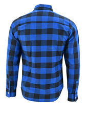 Ghost Throttle Blue Men's Long Sleeve Plaid Snap Down Casual Flannel Shirt