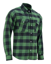 Ghost Throttle Green Men's Long Sleeve Plaid Snap Down Casual Flannel Shirt