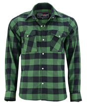 Ghost Throttle Green Men's Long Sleeve Plaid Snap Down Casual Flannel Shirt