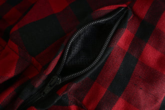 Men’s Armored Motorcycle Flannel Shirt, Armor Reinforced with Kevlar by DuPont