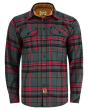 Ghost Throttle Woodlot Men's Long Sleeve Plaid Button Down Casual Flannel Shirt, Corduroy Cuffs