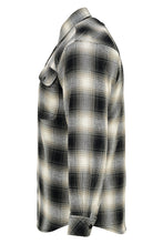 Ghost Throttle Men's Timberwolf Long Sleeve Plaid Button Down Casual Flannel Shirt, Corduroy Cuffs