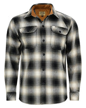 Ghost Throttle Men's Timberwolf Long Sleeve Plaid Button Down Casual Flannel Shirt, Corduroy Cuffs