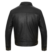 Mens Black Premium Classic Motorcycle Trucker Leather Jacket