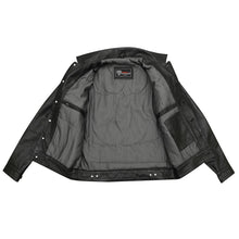 Mens Black Premium Classic Motorcycle Trucker Leather Jacket