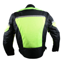 Mens Advanced High Visibility All Season CE Armor Mesh Textile Motorcycle Riding Jacket
