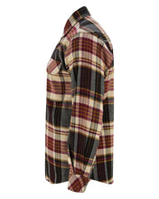 Ghost Throttle Men's Cedarwood Plaid Long Sleeve Plaid Button Down Casual Flannel Shirt, Corduroy Cuffs