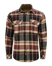 Ghost Throttle Men's Cedarwood Plaid Long Sleeve Plaid Button Down Casual Flannel Shirt, Corduroy Cuffs