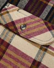 Ghost Throttle Men's Cedarwood Plaid Long Sleeve Plaid Button Down Casual Flannel Shirt, Corduroy Cuffs