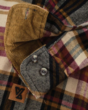 Ghost Throttle Men's Cedarwood Plaid Long Sleeve Plaid Button Down Casual Flannel Shirt, Corduroy Cuffs