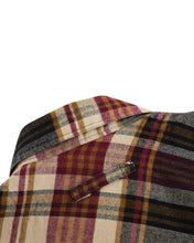 Ghost Throttle Men's Cedarwood Plaid Long Sleeve Plaid Button Down Casual Flannel Shirt, Corduroy Cuffs