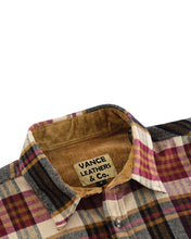 Ghost Throttle Men's Cedarwood Plaid Long Sleeve Plaid Button Down Casual Flannel Shirt, Corduroy Cuffs