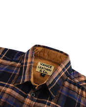 Ghost Throttle Men's Lumberjacket Midnight Rust Long Sleeve Plaid Button Down Casual Flannel Shirt, Corduroy Cuffs