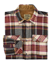Ghost Throttle Men's Cedarwood Plaid Long Sleeve Plaid Button Down Casual Flannel Shirt, Corduroy Cuffs