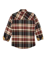Ghost Throttle Men's Cedarwood Plaid Long Sleeve Plaid Button Down Casual Flannel Shirt, Corduroy Cuffs