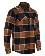 Men's Ironwood Long Sleeve Plaid Button Down Casual Flannel Shirt - Side Pose