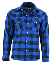 Ghost Throttle Blue Men's Long Sleeve Plaid Snap Down Casual Flannel Shirt