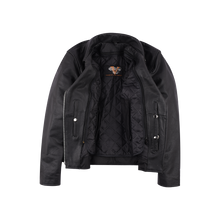 Women's Black Soft Cowhide Braided and Studded Biker Motorcycle Riding Jacket