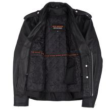 Mens Eagle Embossed Live To Ride - Ride To Live Classic Black Leather Motorcycle Jacket