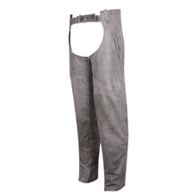 Unisex Premium Cowhide Vintage Distressed Gray Biker Leather Motorcycle Chaps