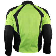 Mens Hi-Vis Mesh Motorcycle Jacket with CE Armor