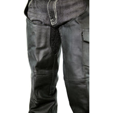 Unisex Black Zip-out Insulated Thermal Liner Biker Leather Motorcycle Chaps