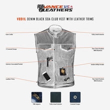 Vance-VB911L-Denim-Black-SOA-Club-Vest-Leather-trims-graphics-info