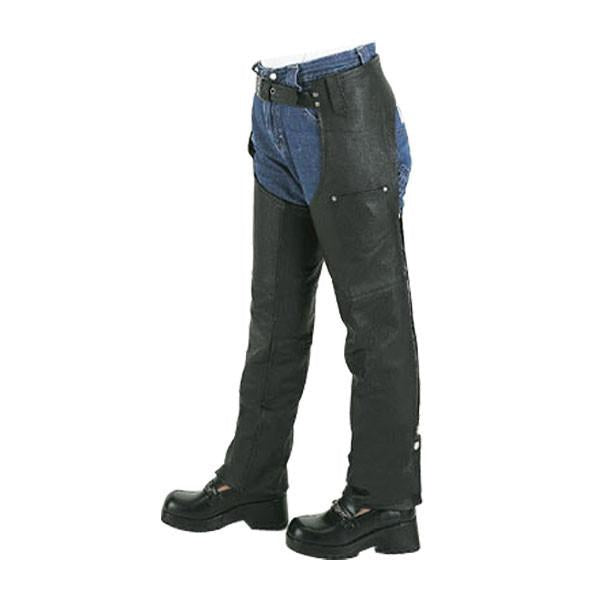 Kids Children's Biker Motorcycle Style Black Leather Chaps