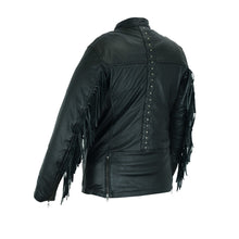 Roxy Women's Fringe and Rivet Detail Premium Lightweight Black Leather Lady Biker Motorcycle Fashion Jacket