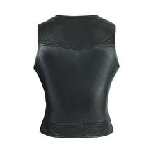 Womens Lady Biker Leather Motorcycle Vest