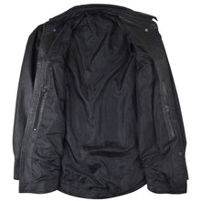 Mens Concealed Carry Black Premium Cowhide Biker Motorcycle Leather Shirt