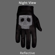 Mens Gel Palm Riding Gloves With Skull