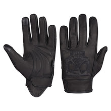 Mens Gel Palm Riding Gloves With Skull