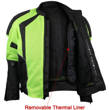 Mens Hi-Vis Mesh Motorcycle Jacket with CE Armor