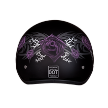 D.O.T. Daytona Skull Cap- W/ Purple Rose
