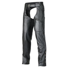 Unisex All Season Black Pant Style Premium Cowhide Motorcycle Leather Chaps