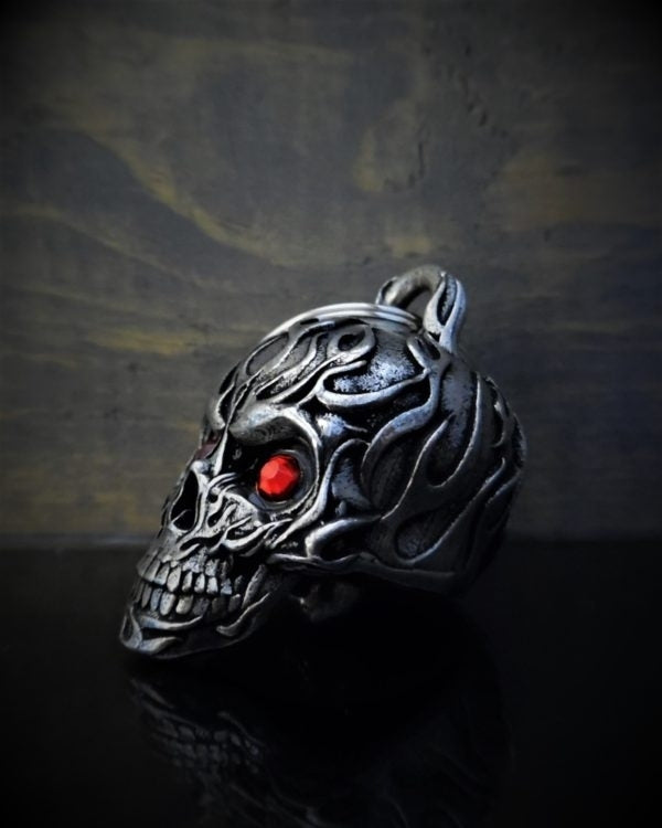 Flame Diamond Skull Bell