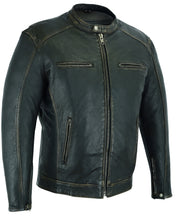 Men's Cruiser Jacket in Lightweight Drum Dyed Distressed Naked