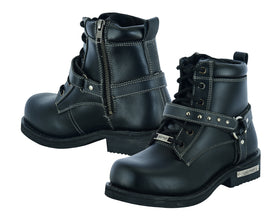 Women's Boots with Side Zipper and Single Strap
